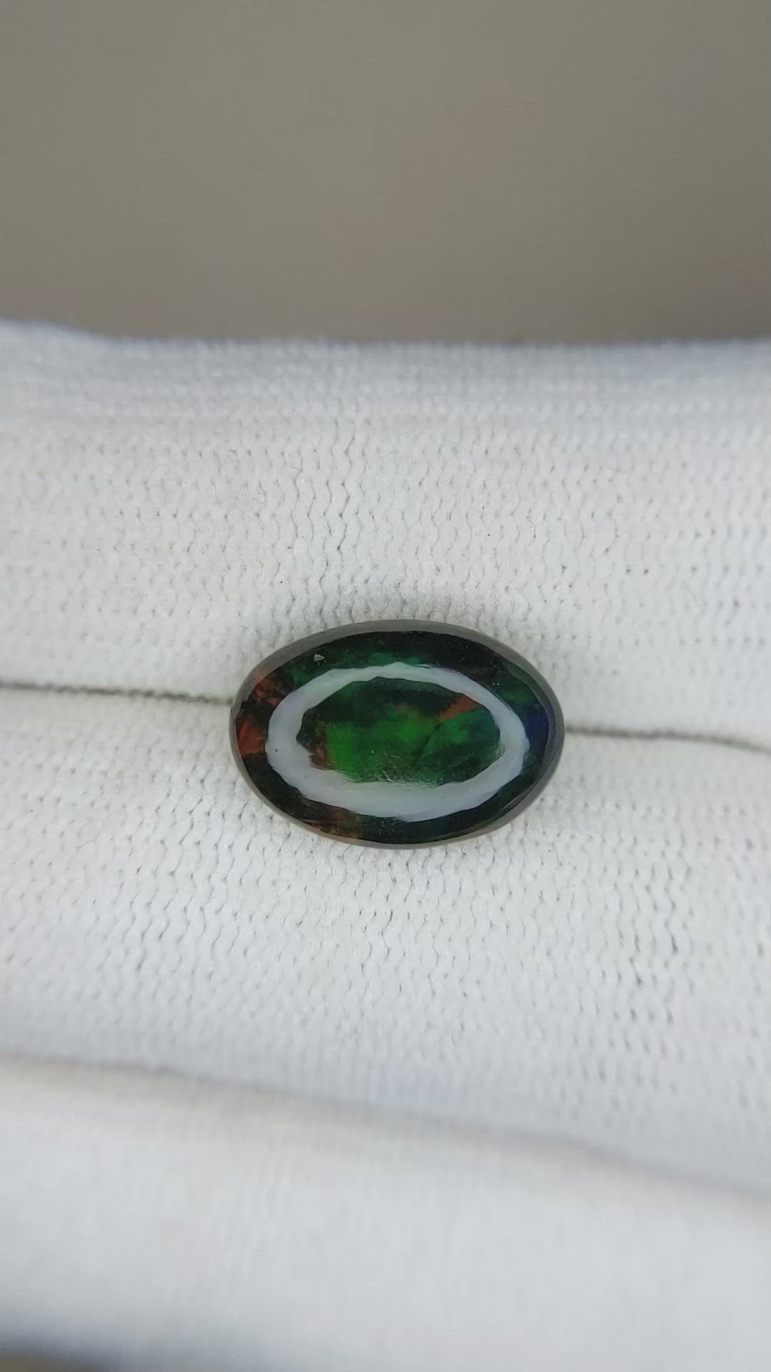 2.31 Ct. Cabochon Black Opal from Ethiopia Size Video