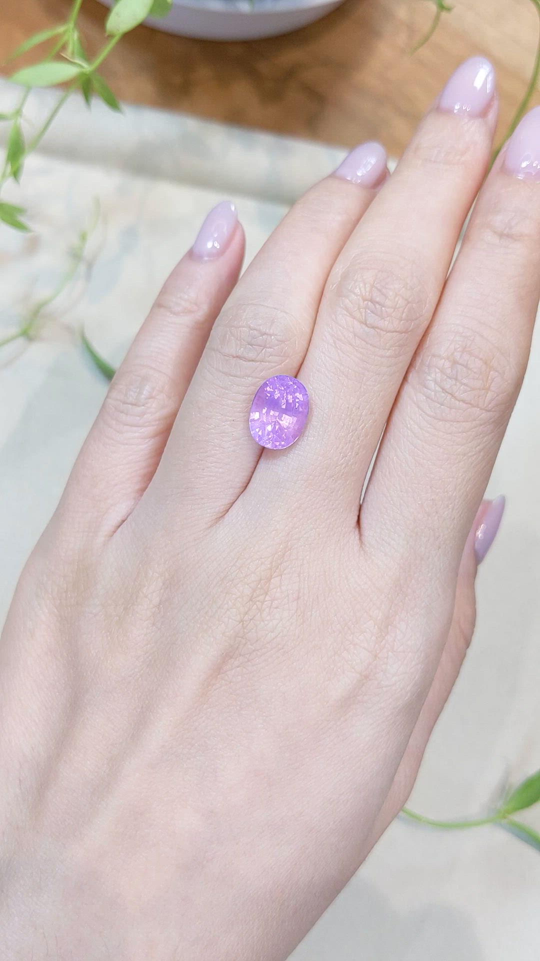 4.81 Ct. Pinkish Purple Spinel from Burma (Myanmar) Size Video