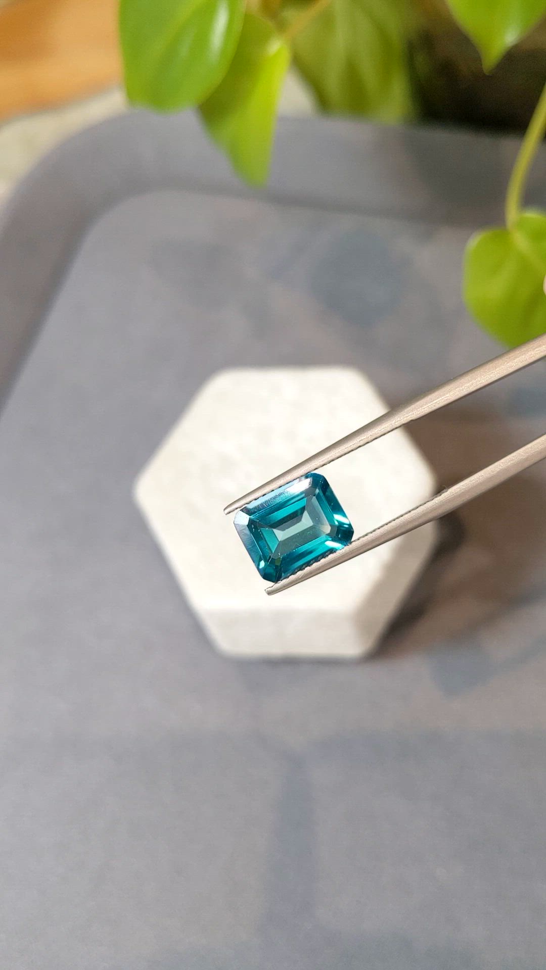 3.50 Ct. Greenish Blue Topaz from Brazil Size Video