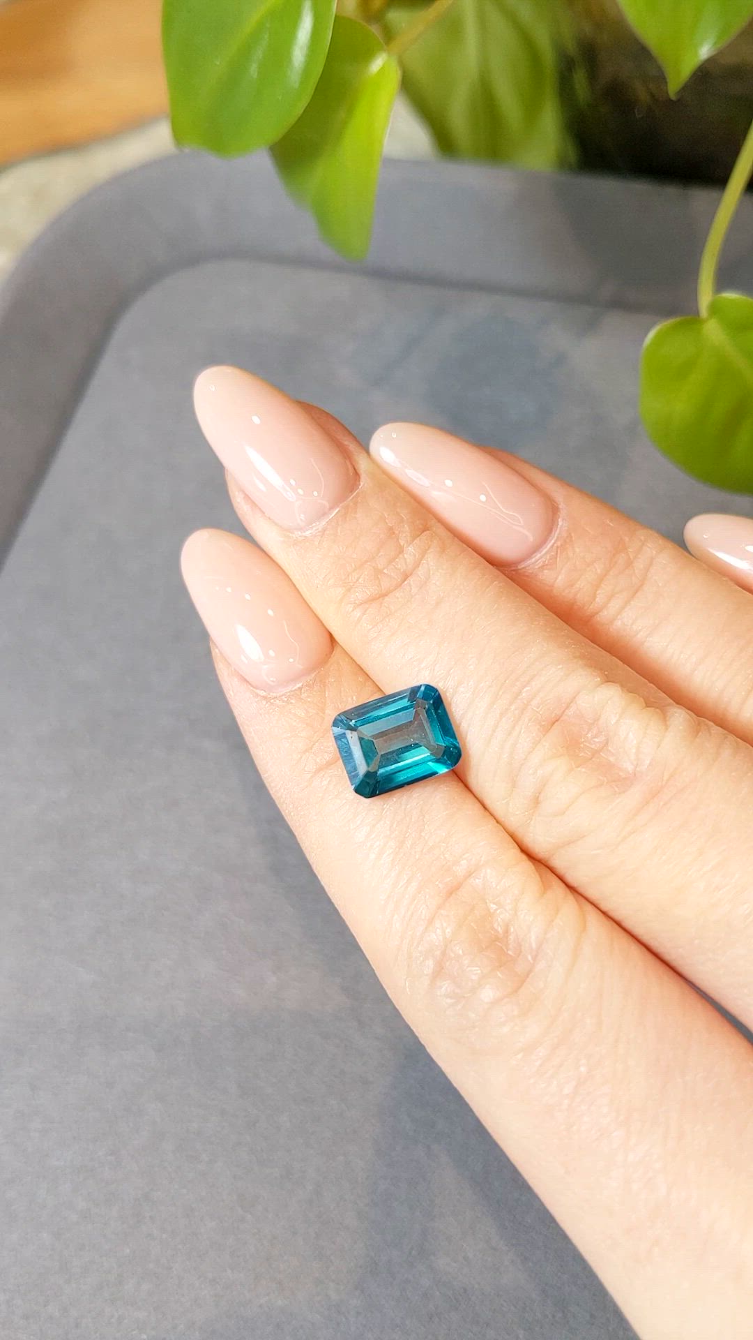 3.50 Ct. Greenish Blue Topaz from Brazil Size Video
