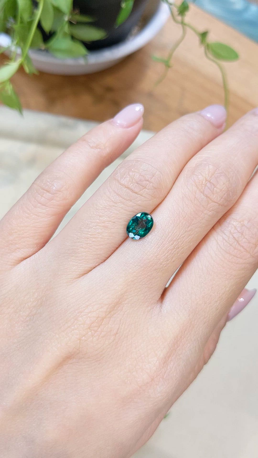 1.59 Ct. Bluish Green Topaz from Brazil Size Video