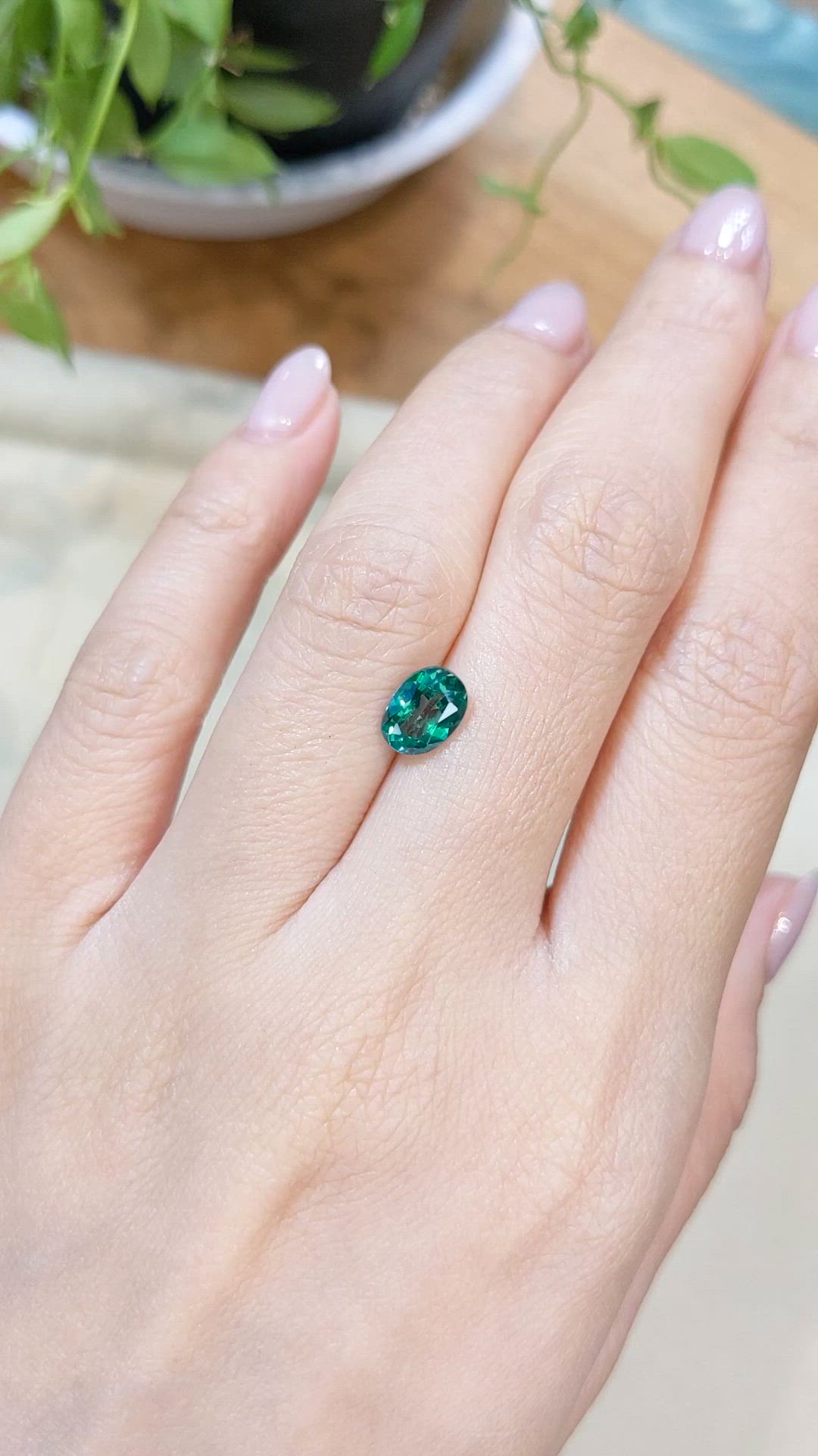 1.55 Ct. Bluish Green Topaz from Brazil Size Video