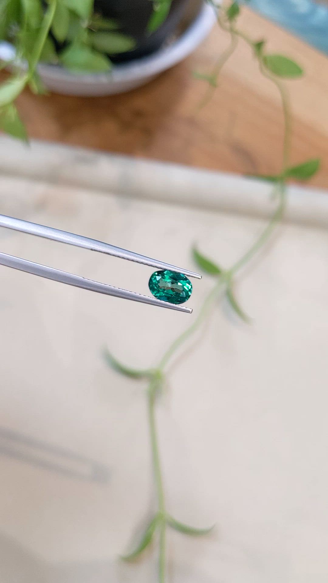 1.55 Ct. Bluish Green Topaz from Brazil Size Video