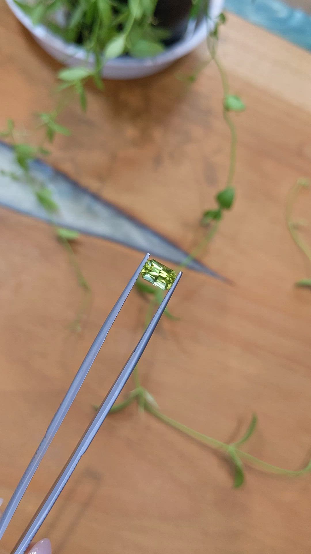 1.17 Ct. Yellowish Green Chrysoberyl from Ceylon (Sri Lanka) Size Video