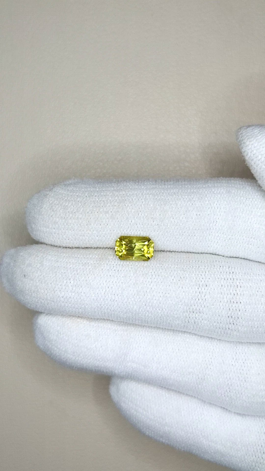 1.17 Ct. Yellowish Green Chrysoberyl from Ceylon (Sri Lanka) Size Video