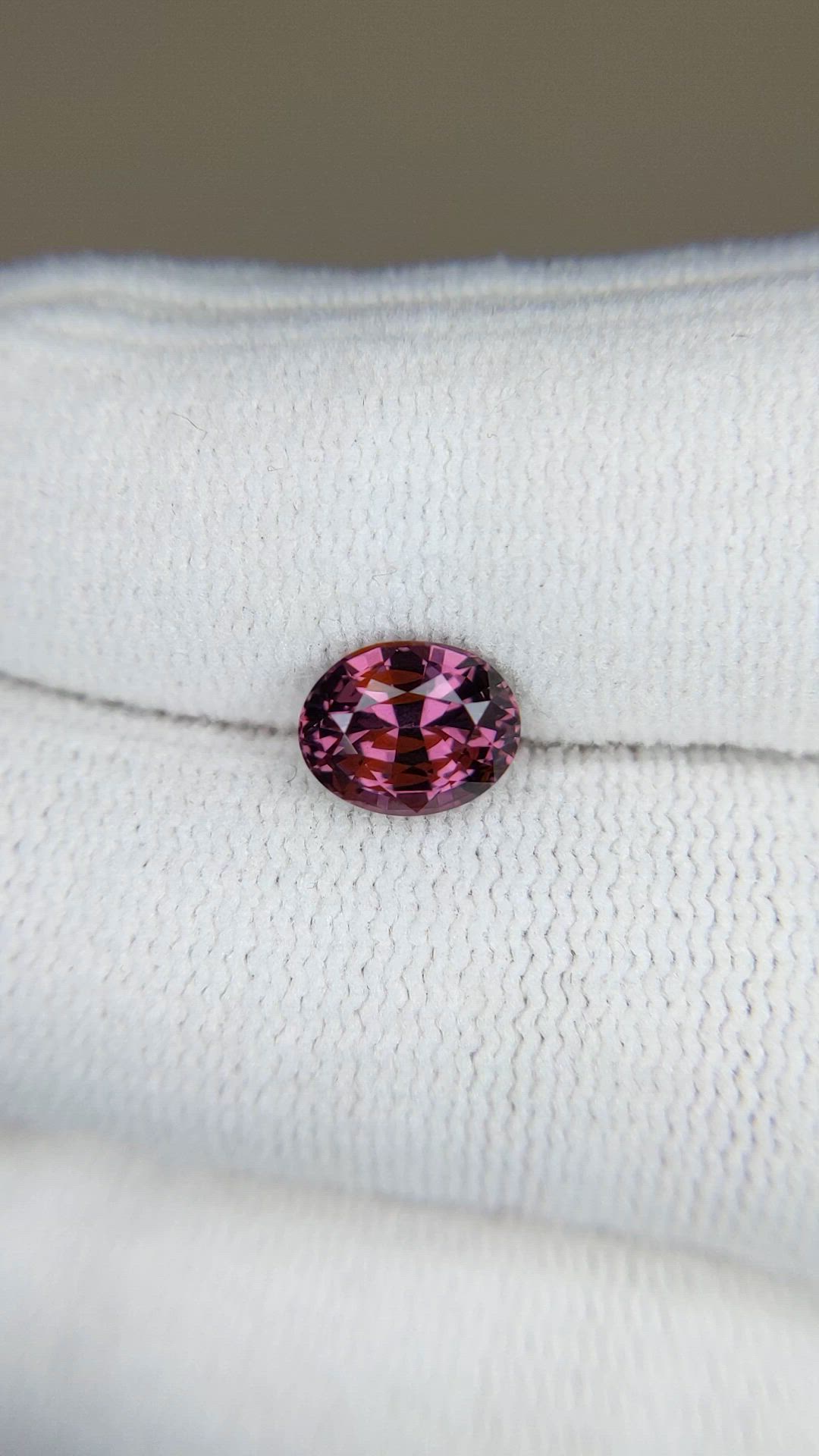 1.62 Ct. Purplish Pink Garnet from Ceylon (Sri Lanka) Size Video