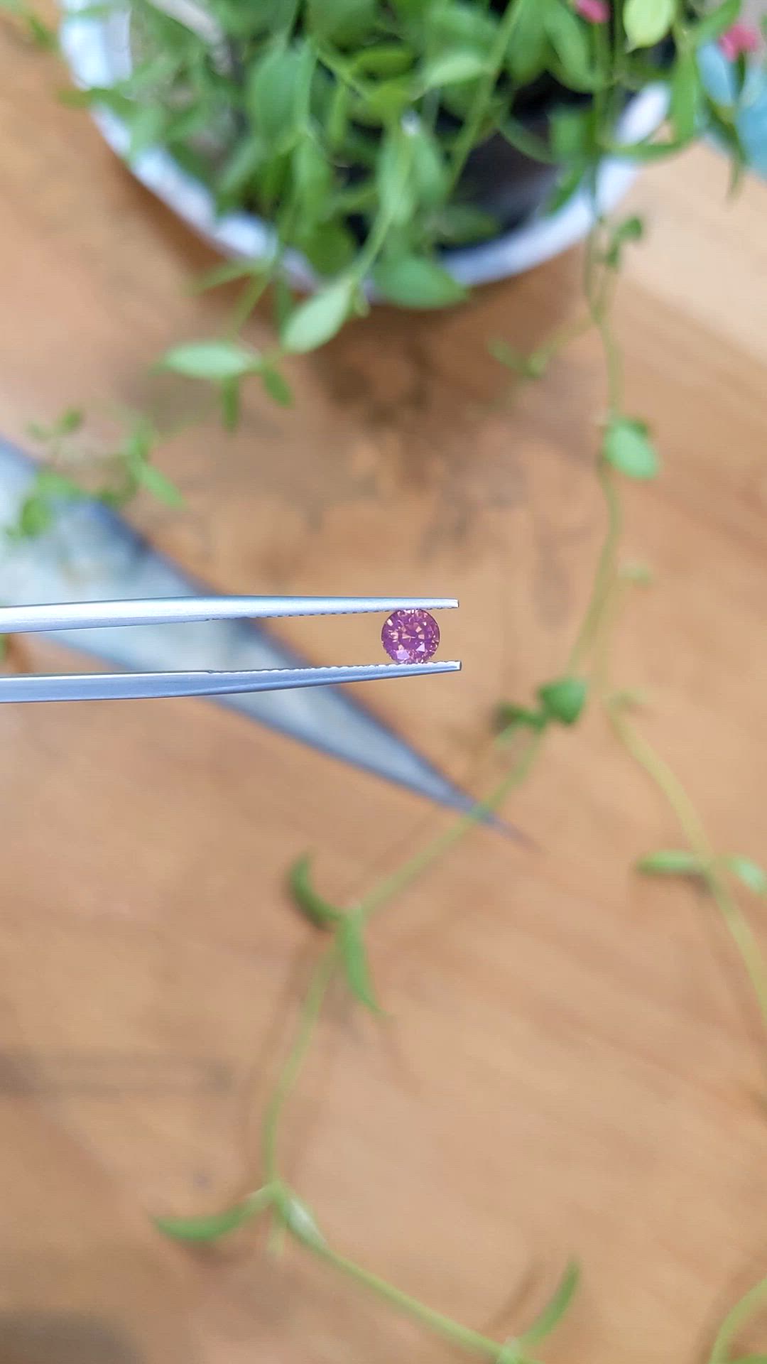 0.52 Ct. Purplish Red Garnet from Ceylon (Sri Lanka) Size Video