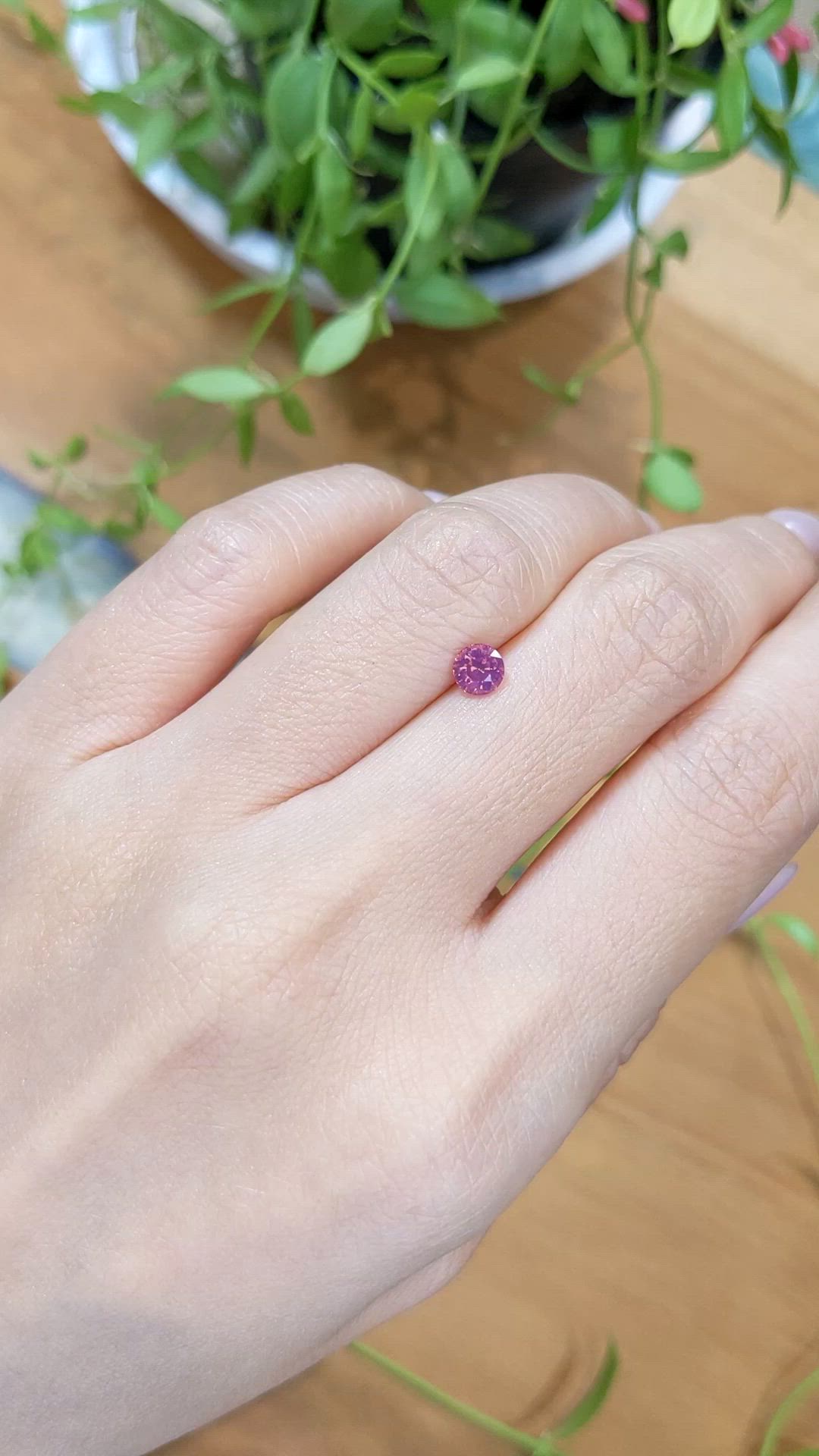0.52 Ct. Purplish Red Garnet from Ceylon (Sri Lanka) Size Video