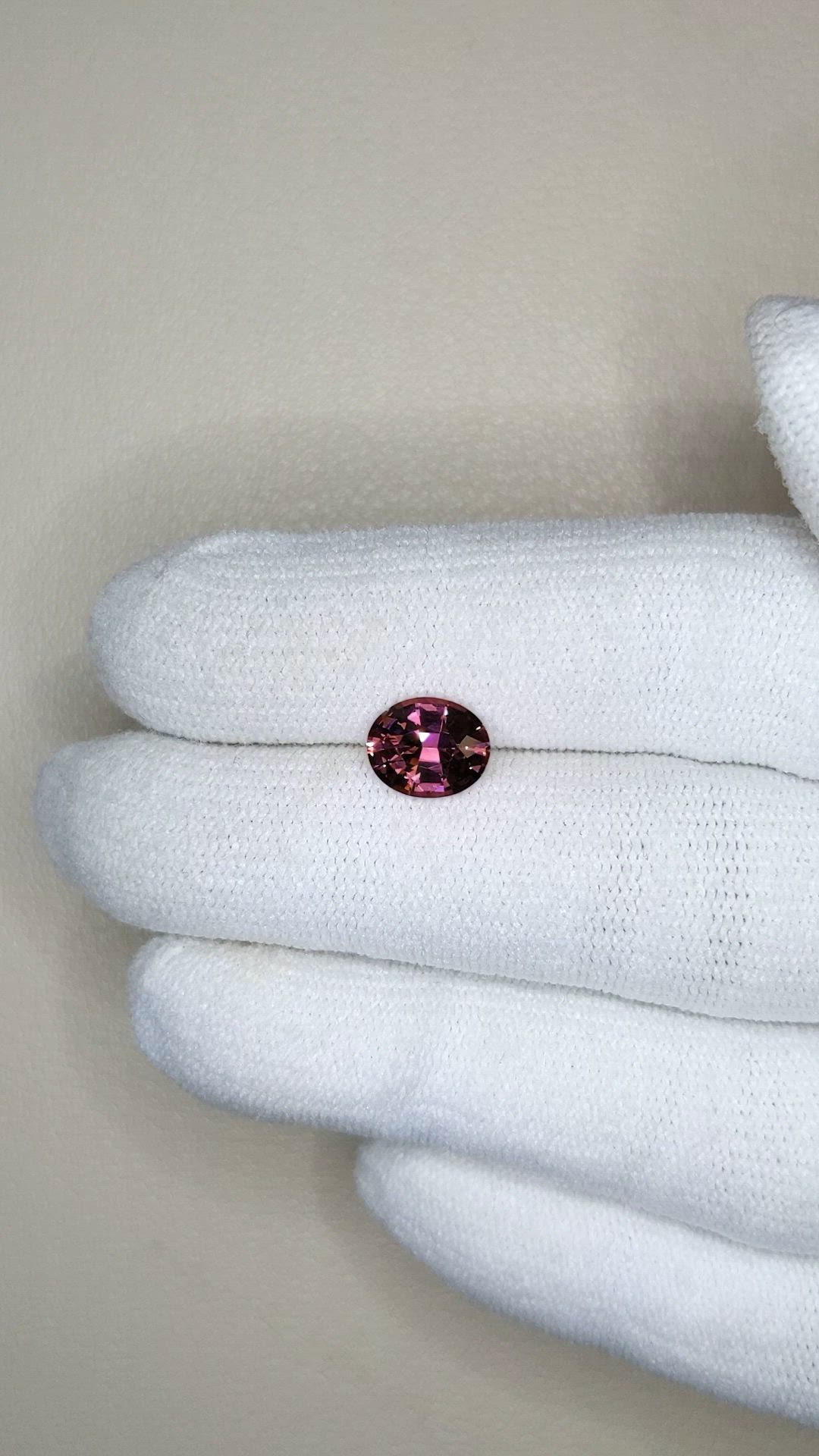 1.52 Ct. Purplish Pink Garnet from Ceylon (Sri Lanka) Size Video