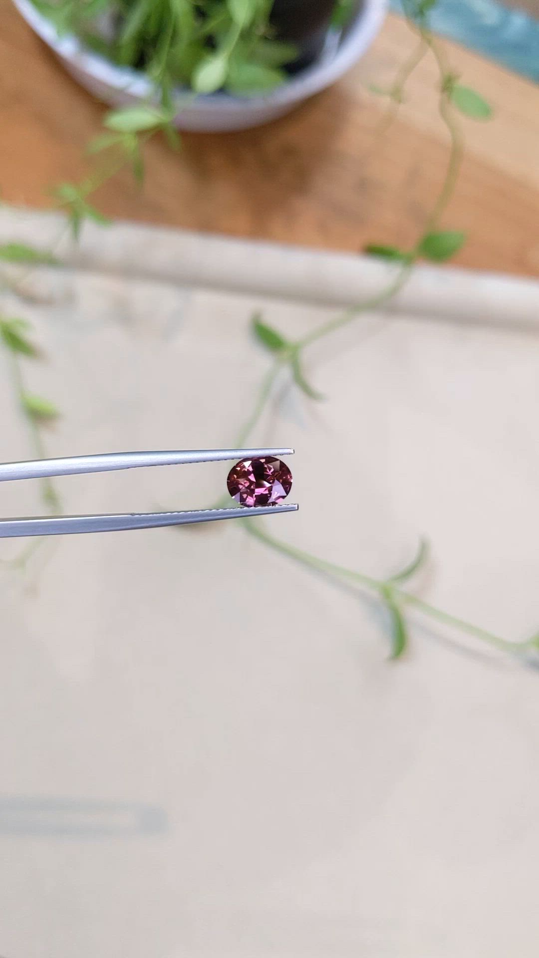 1.52 Ct. Purplish Pink Garnet from Ceylon (Sri Lanka) Size Video