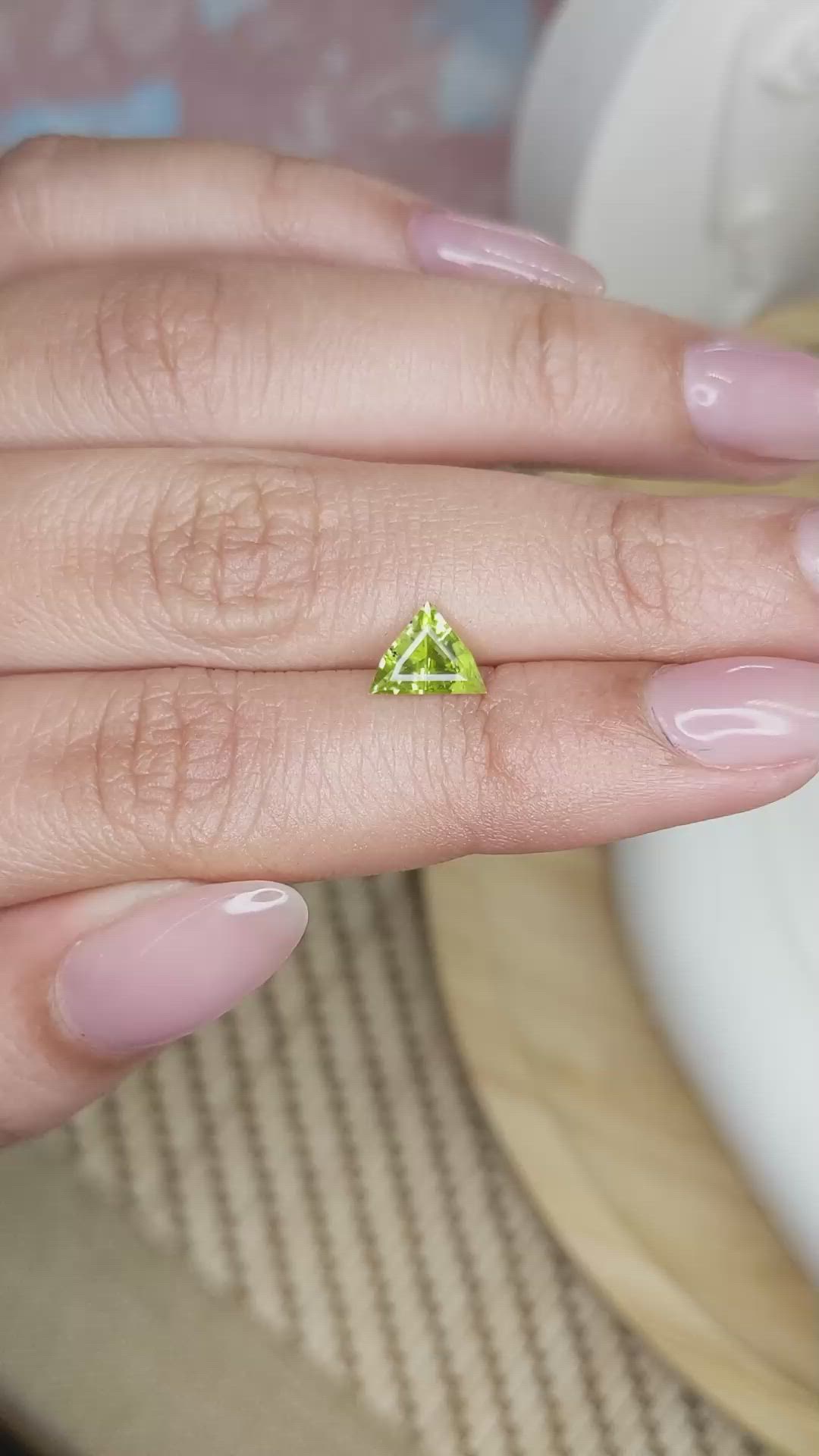 0.85 Ct. Peridot from Ceylon (Sri Lanka) Size Video