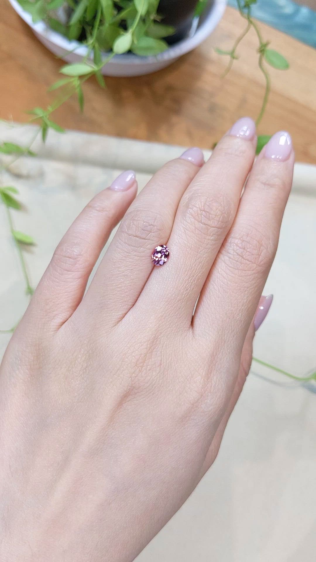 0.68 Ct. Pink Garnet from Ceylon (Sri Lanka) Size Video
