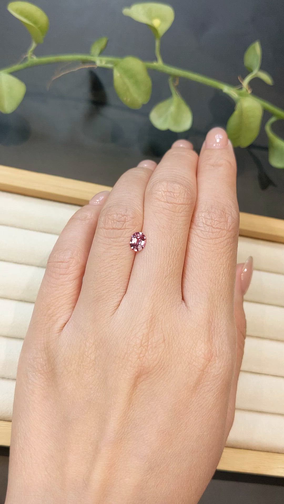 0.64 Ct. Orangish Red Garnet from Ceylon (Sri Lanka) Size Video