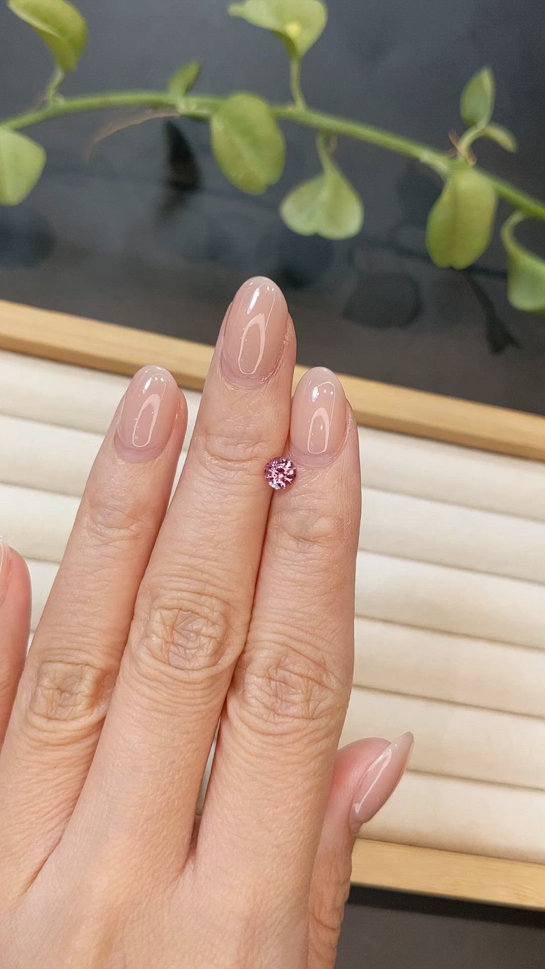 0.54 Ct. Pink Garnet from Ceylon (Sri Lanka) Size Video