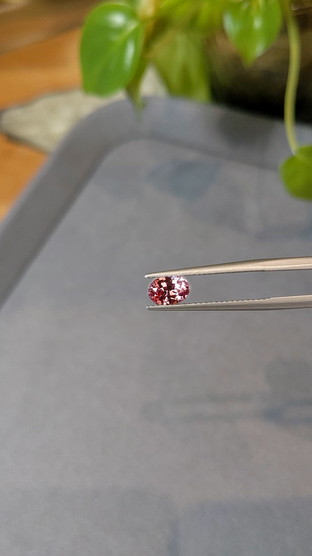1.06 Ct. Reddish Pink Garnet from Ceylon (Sri Lanka) Size Video