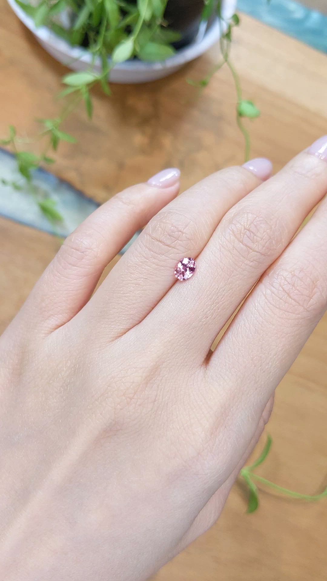 0.65 Ct. Pink Garnet from Ceylon (Sri Lanka) Size Video