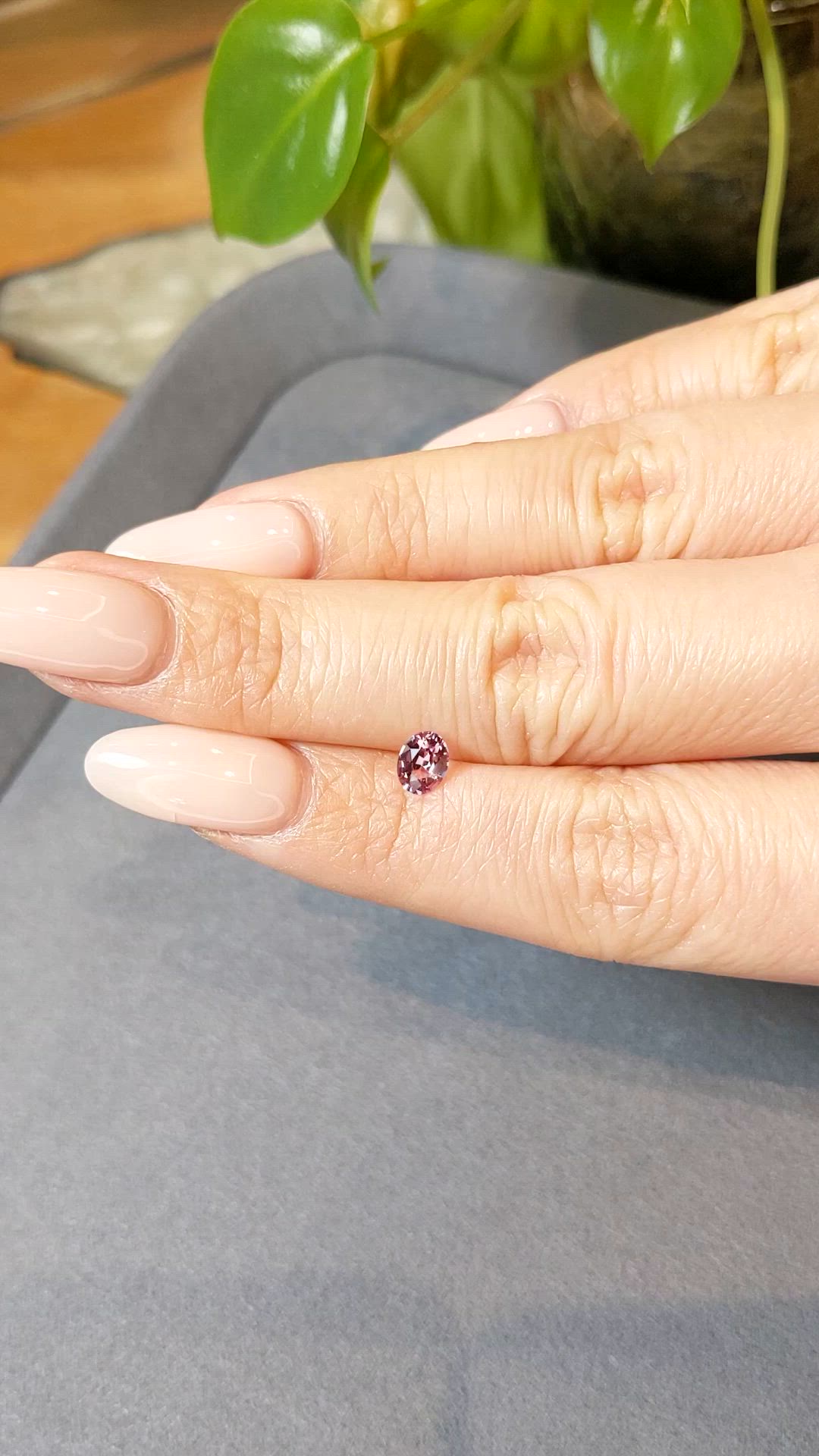 0.61 Ct. Purplish Pink Garnet from Ceylon (Sri Lanka) Size Video