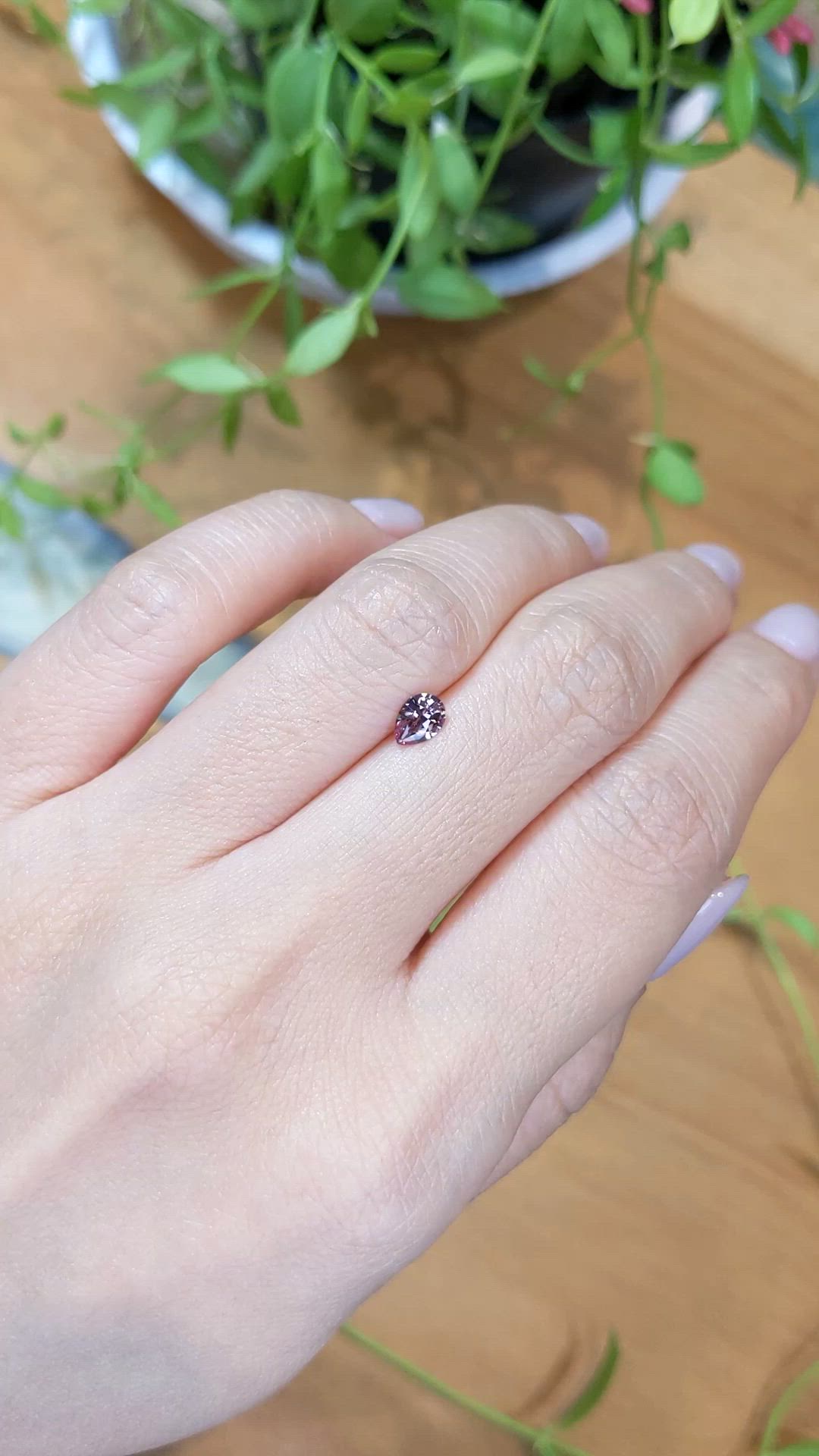0.48 Ct. Purplish Pink Garnet from Ceylon (Sri Lanka) Size Video