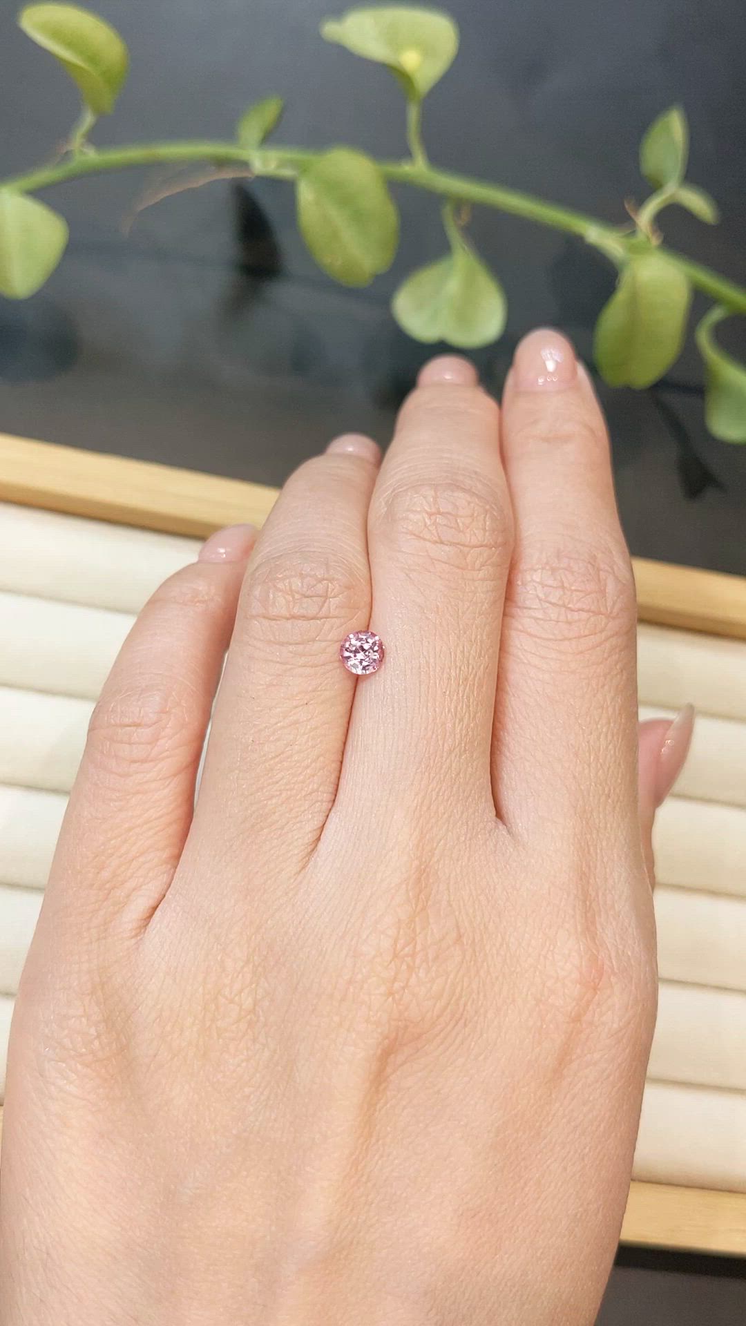 0.55 Ct. Purplish Pink Garnet from Ceylon (Sri Lanka) Size Video