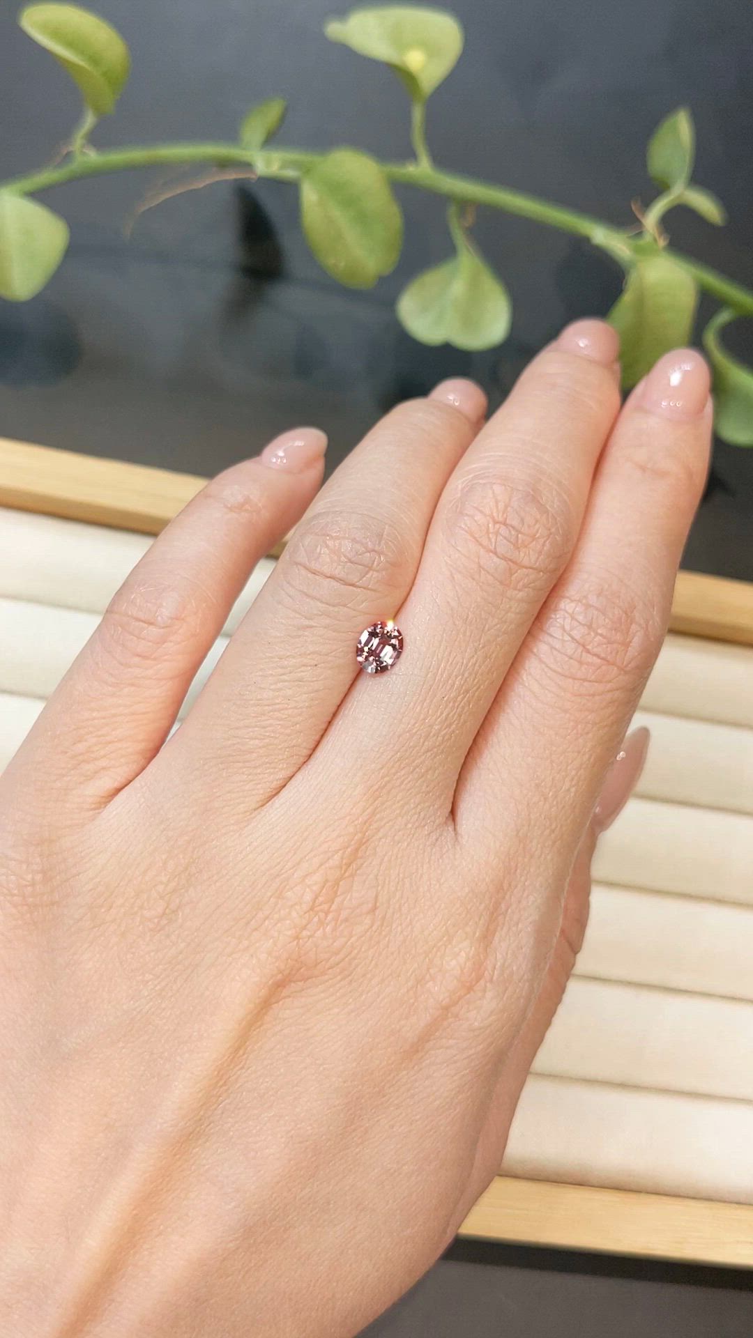 0.68 Ct. Reddish Pink Garnet from Ceylon (Sri Lanka) Size Video