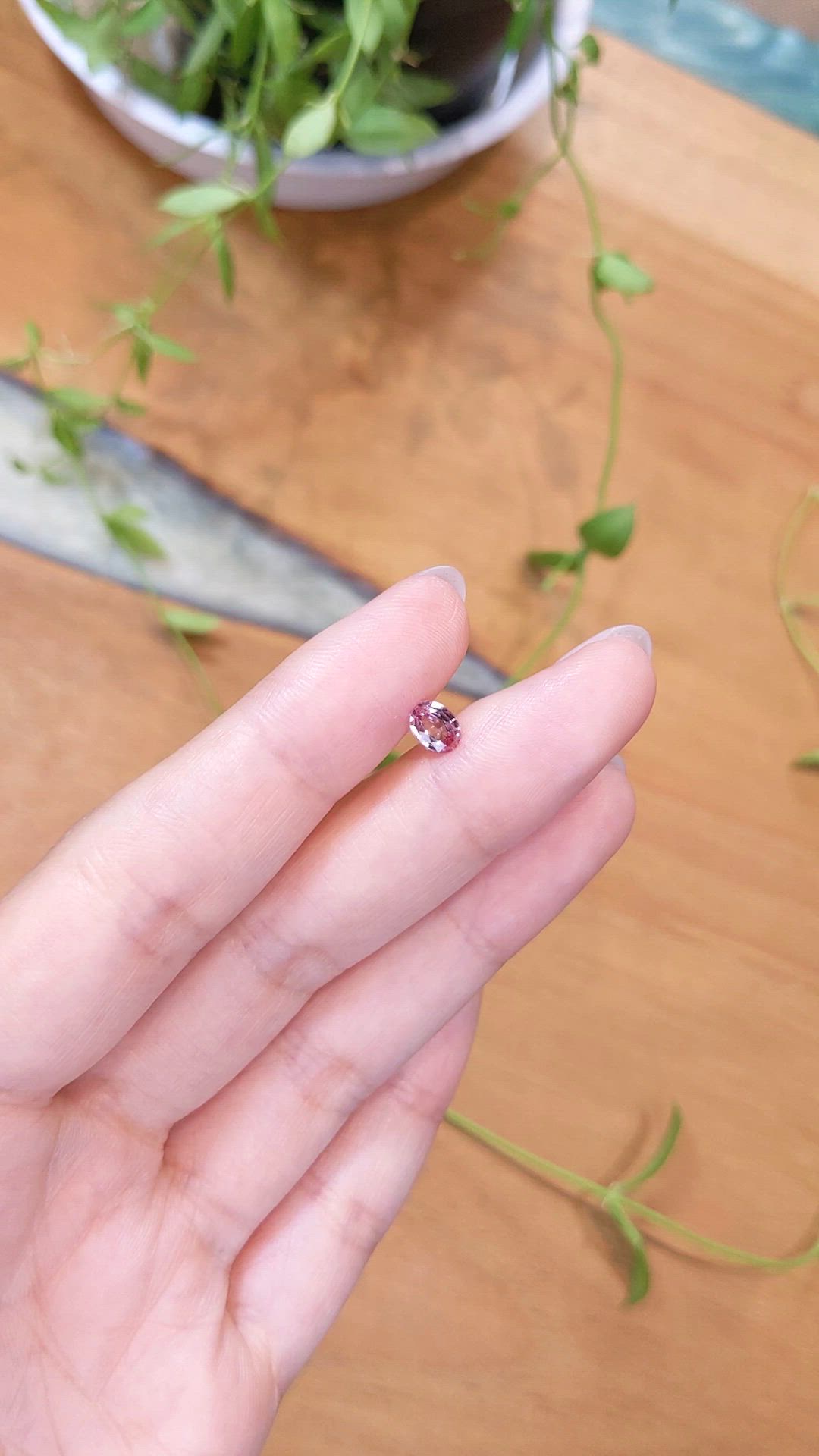 0.52 Ct. Pink Garnet from Ceylon (Sri Lanka) Size Video