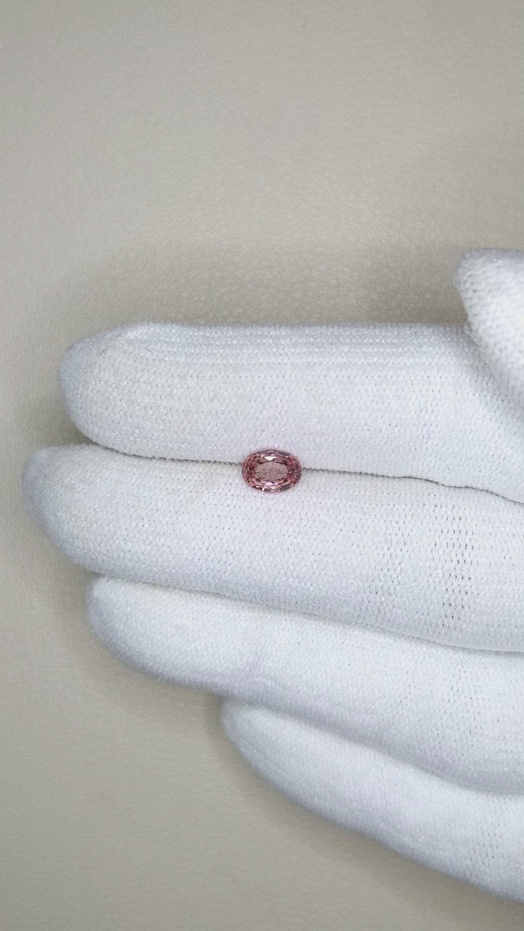0.52 Ct. Pink Garnet from Ceylon (Sri Lanka) Size Video