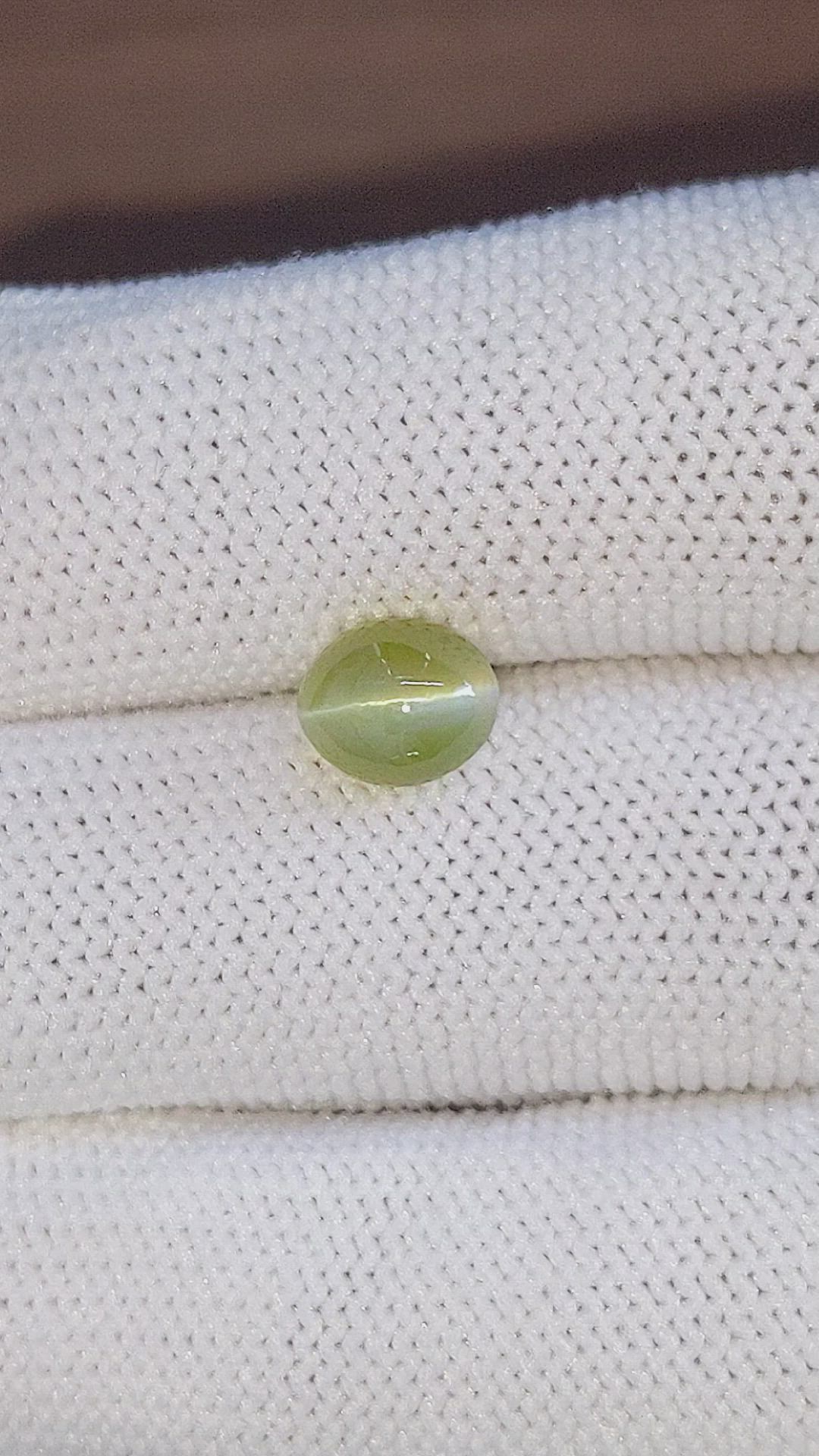 2.62 Ct. Greenish Yellow Cabochon Chrysoberyl from Tanzania Size Video