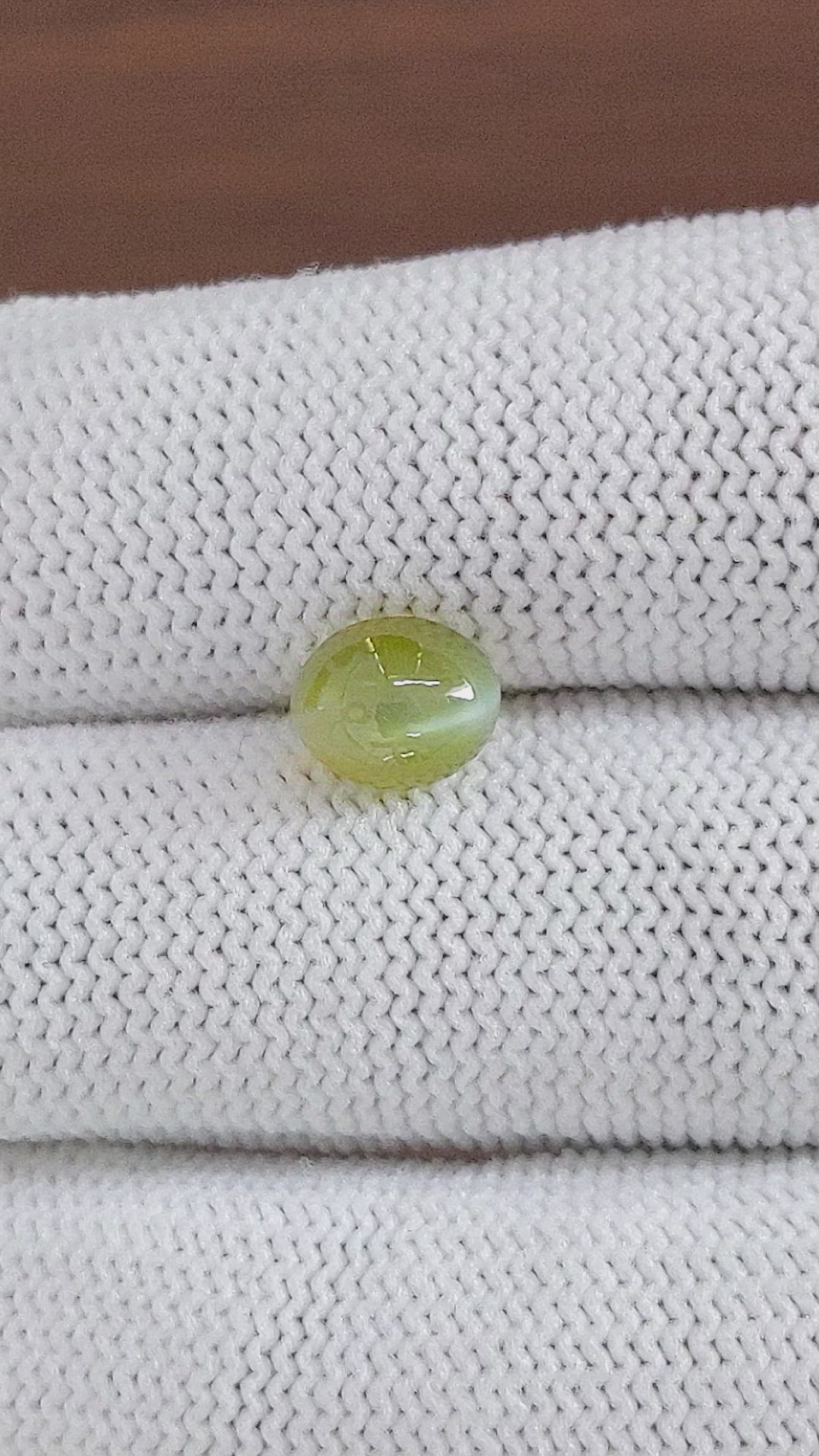 2.62 Ct. Greenish Yellow Cabochon Chrysoberyl from Tanzania Size Video