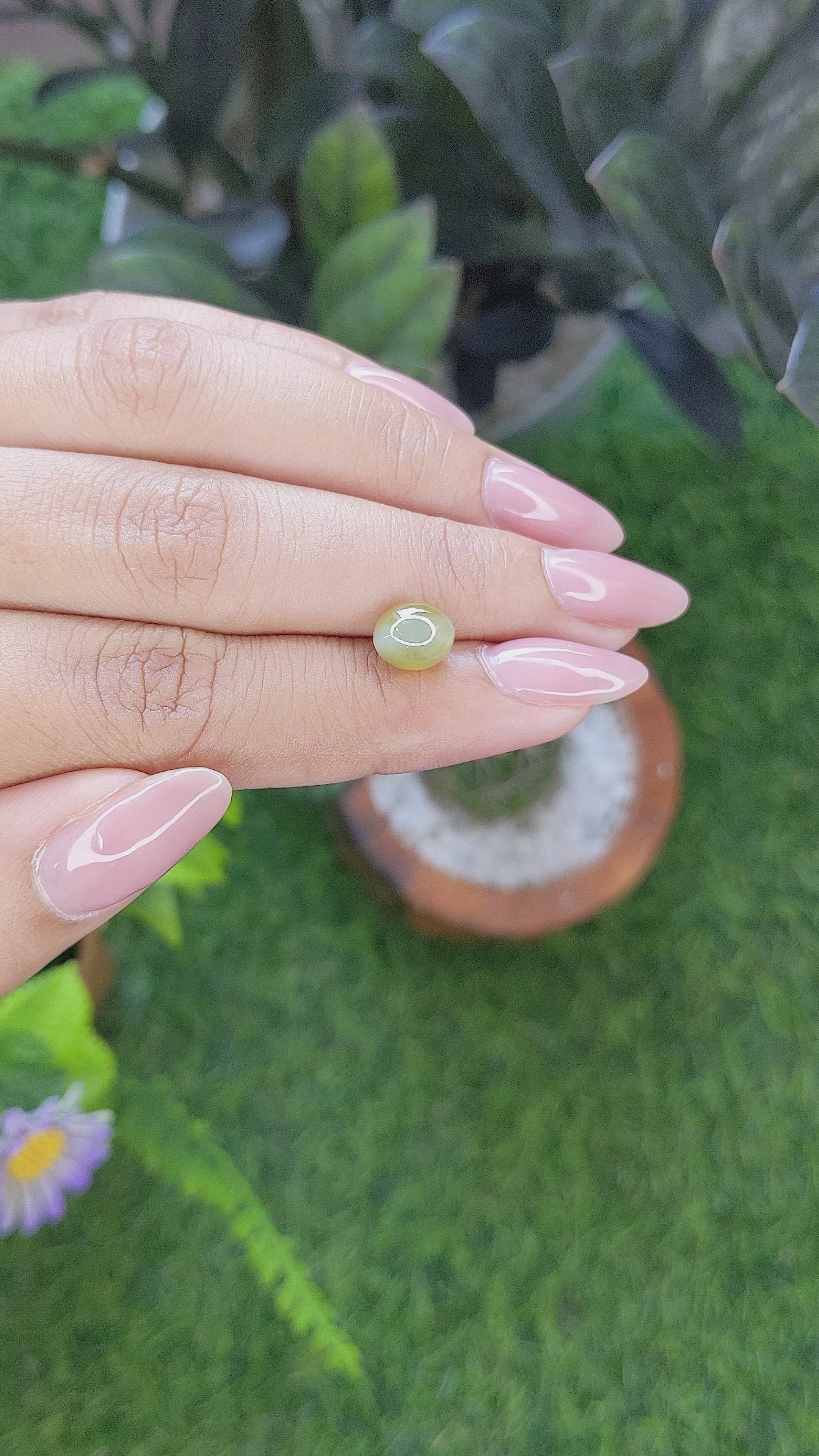 2.62 Ct. Greenish Yellow Cabochon Chrysoberyl from Tanzania Size Video