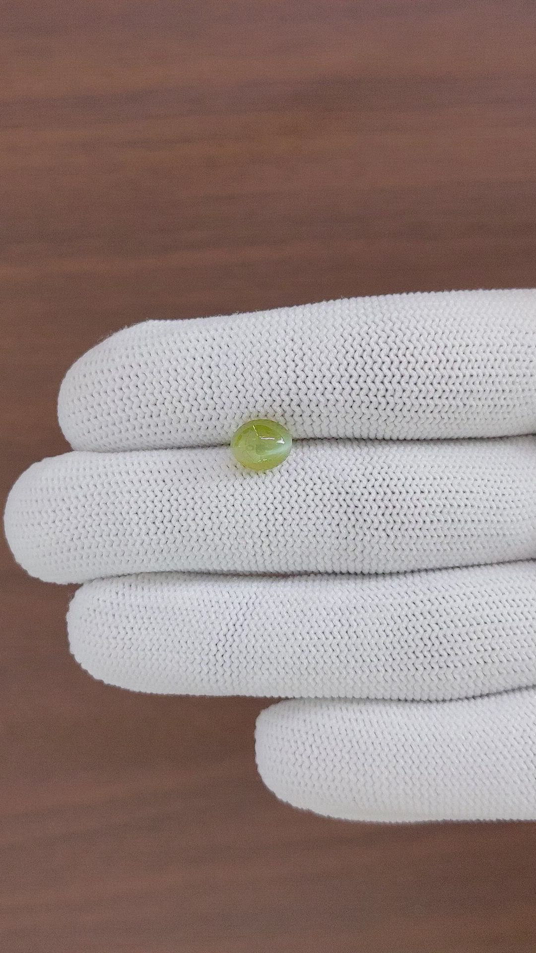 2.62 Ct. Greenish Yellow Cabochon Chrysoberyl from Tanzania Size Video