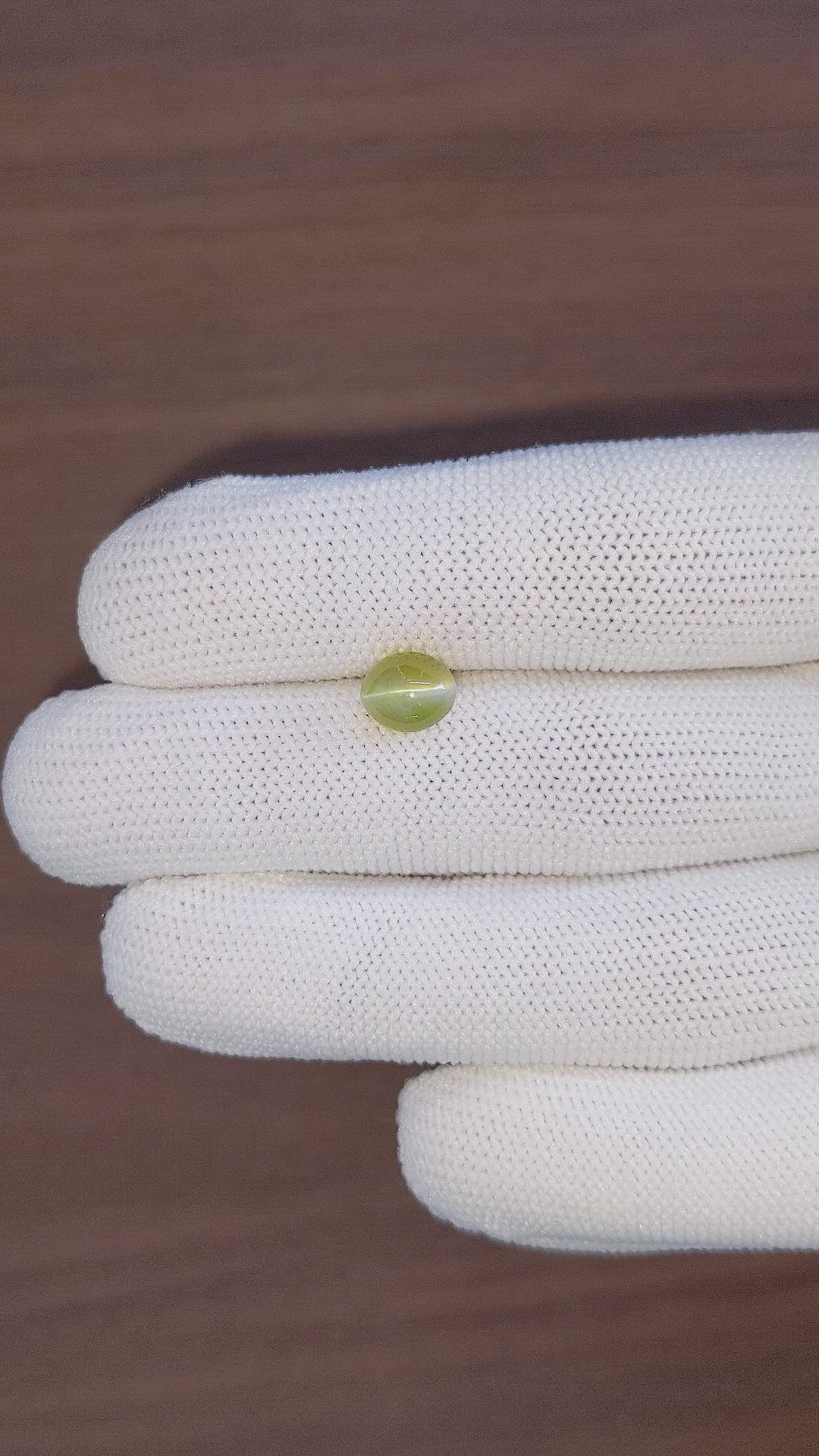 2.62 Ct. Greenish Yellow Cabochon Chrysoberyl from Tanzania Size Video