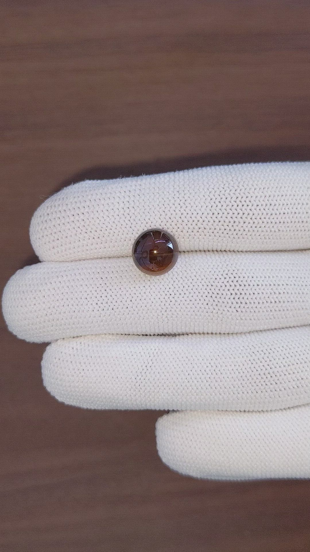 6.64 Ct. Brown Cabochon Chrysoberyl from Ceylon (Sri Lanka) Size Video