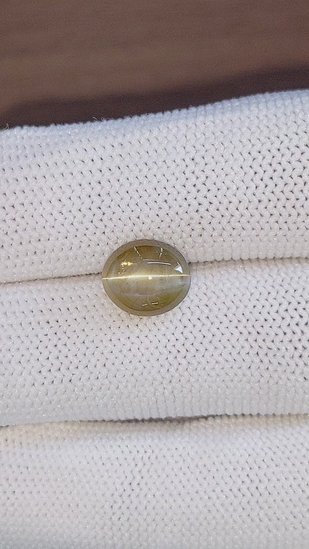 4.51 Ct. Brown Cabochon Chrysoberyl from Tanzania Size Video