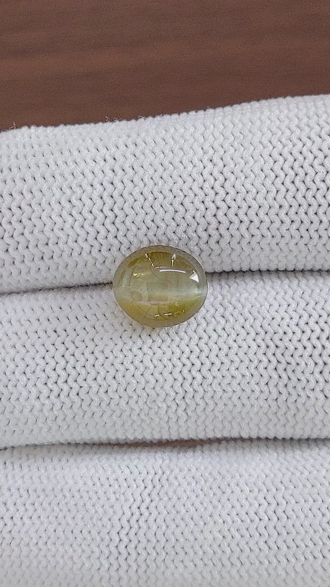 4.51 Ct. Brown Cabochon Chrysoberyl from Tanzania Size Video