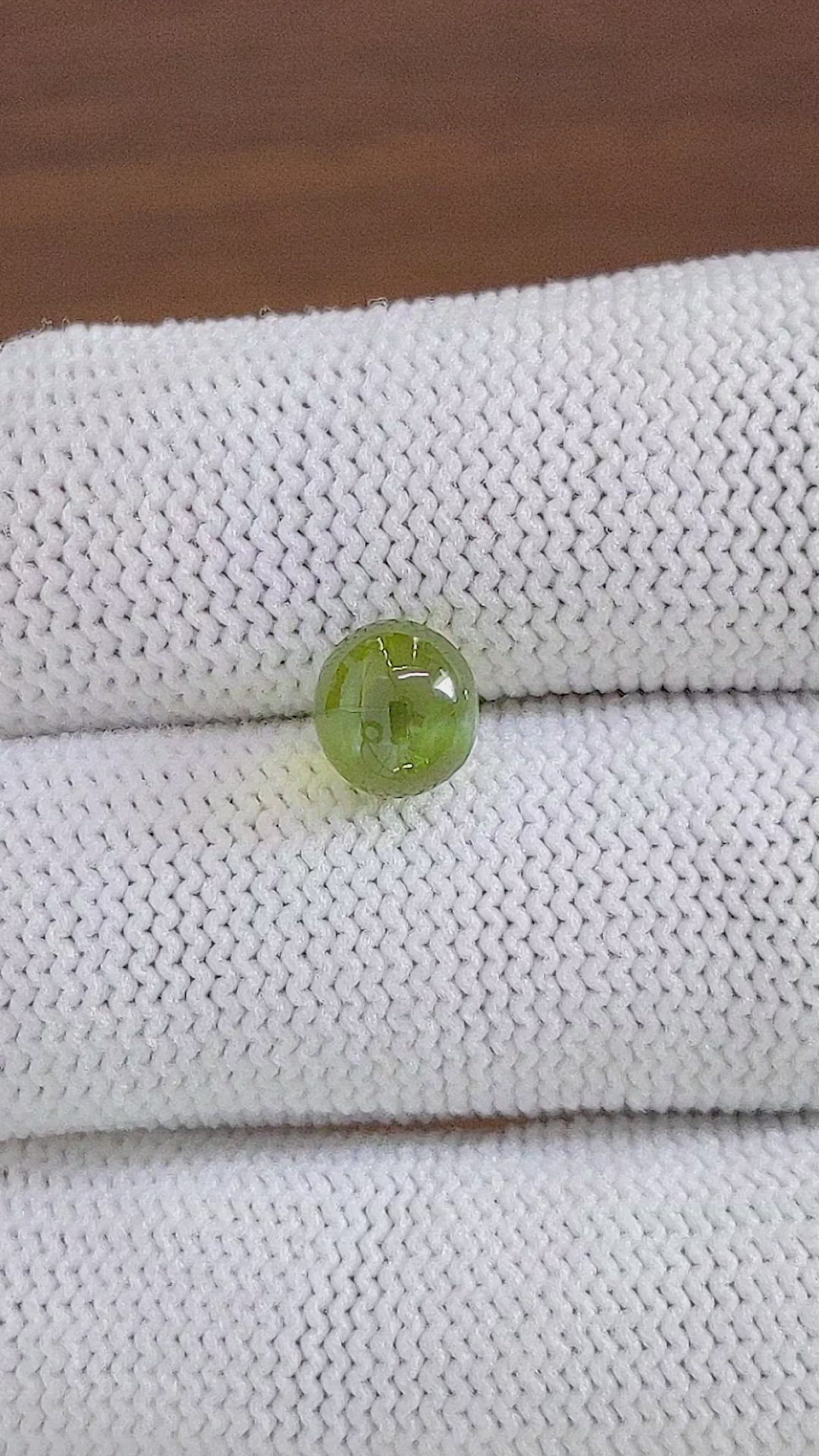 3.31 Ct. Yellowish Green Cabochon Chrysoberyl from Madagascar Size Video