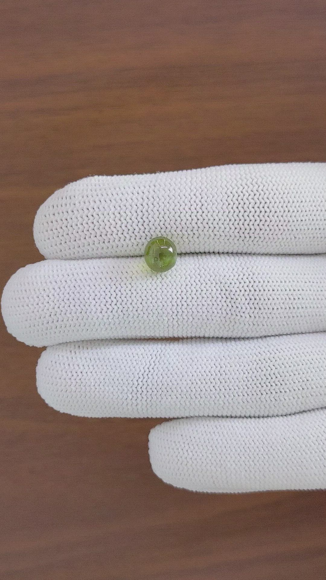 3.31 Ct. Yellowish Green Cabochon Chrysoberyl from Madagascar Size Video