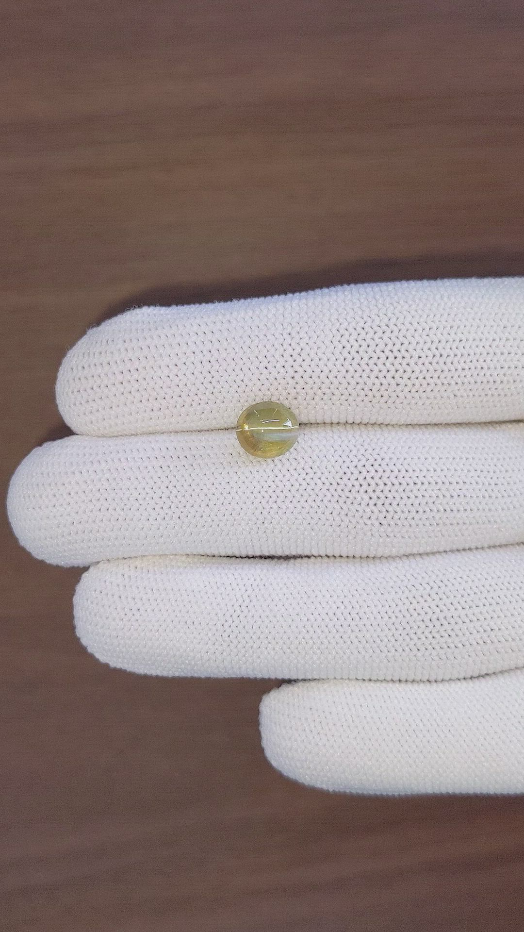 3.02 Ct. Greenish Yellow Cabochon Chrysoberyl from Tanzania Size Video