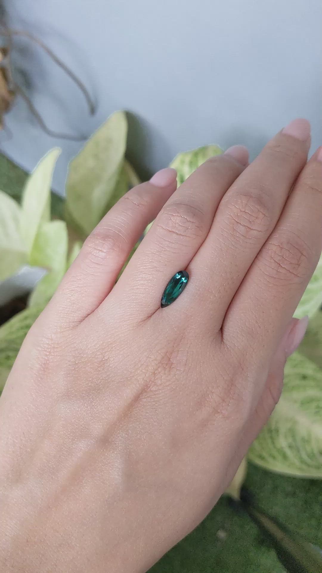 1.28 Ct. Bluish Green Tourmaline from Brazil Size Video