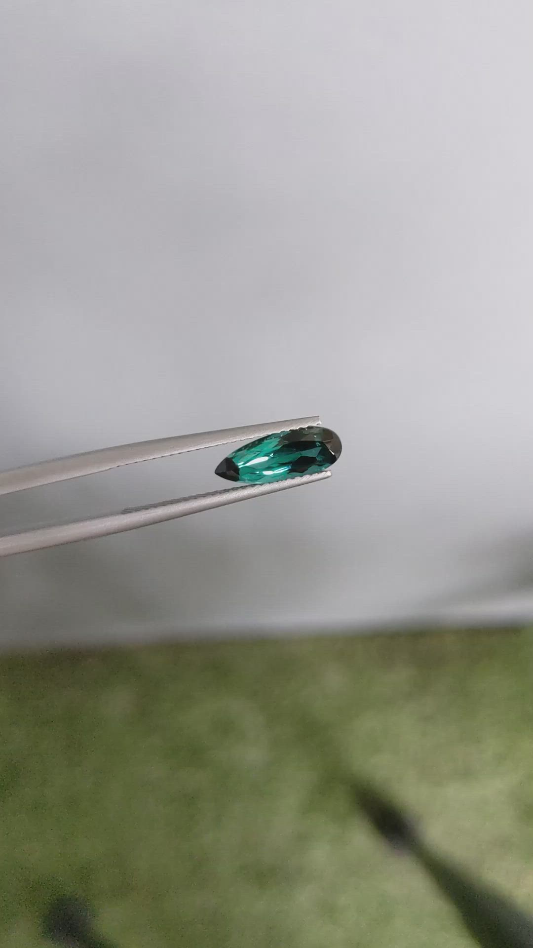 1.28 Ct. Bluish Green Tourmaline from Brazil Size Video