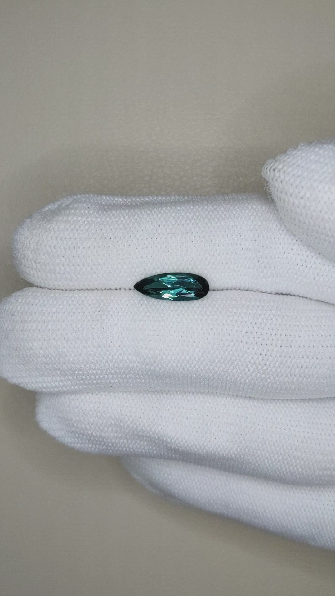 1.28 Ct. Bluish Green Tourmaline from Brazil Size Video