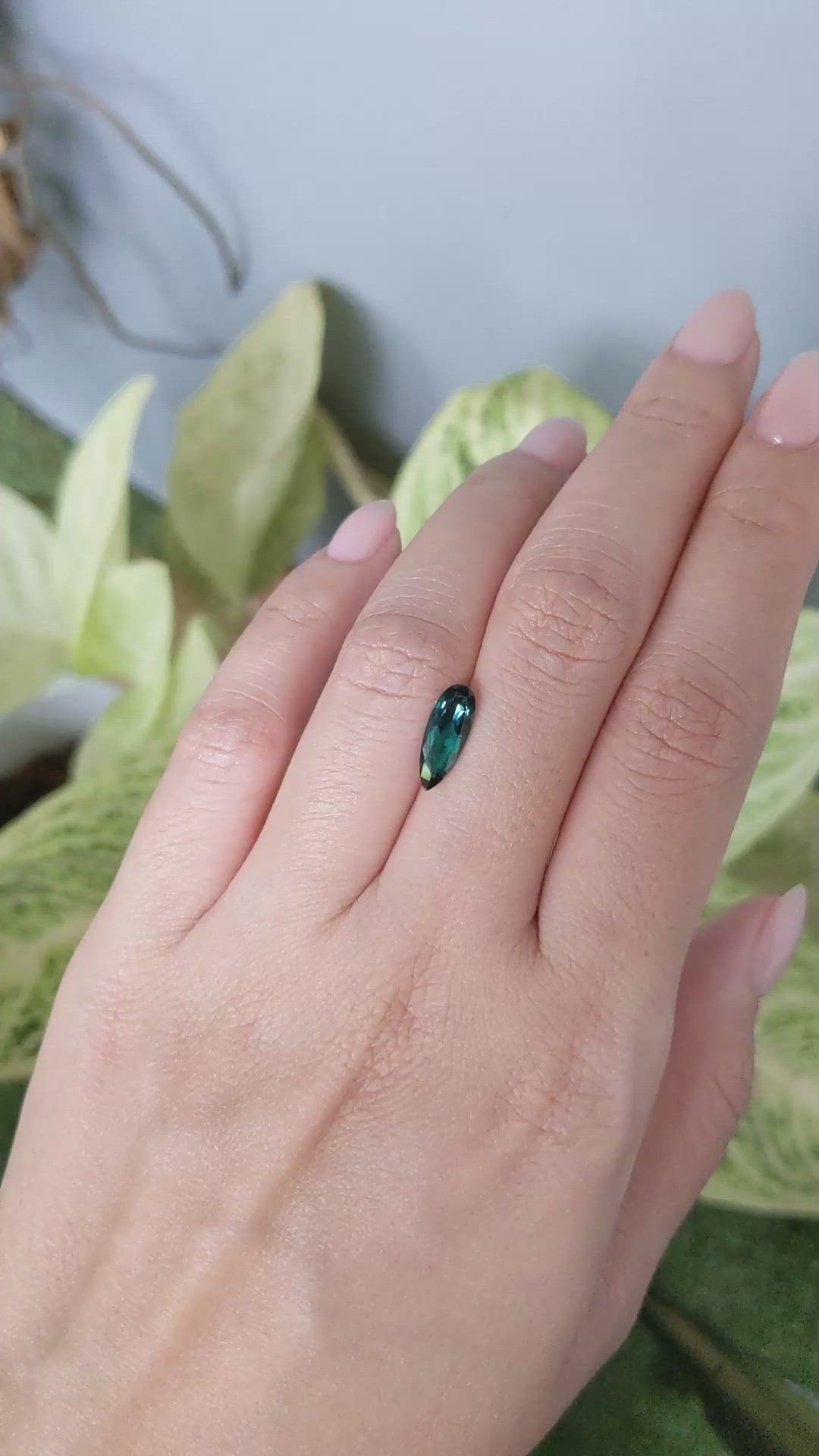 1.28 Ct. Bluish Green Tourmaline from Brazil Size Video