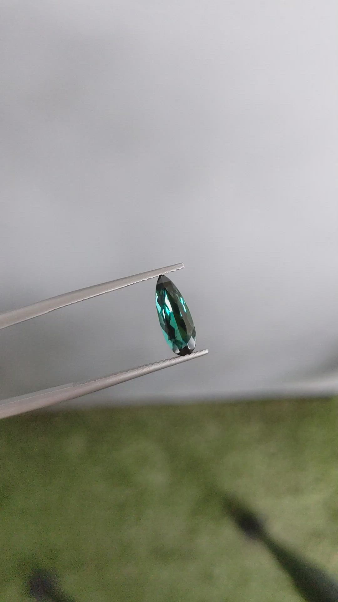 1.28 Ct. Bluish Green Tourmaline from Brazil Size Video