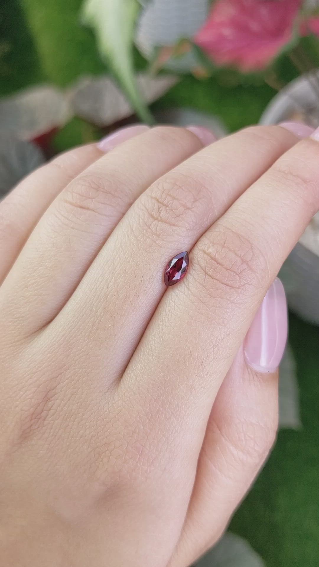 0.74 Ct. Garnet from Ceylon (Sri Lanka) Size Video