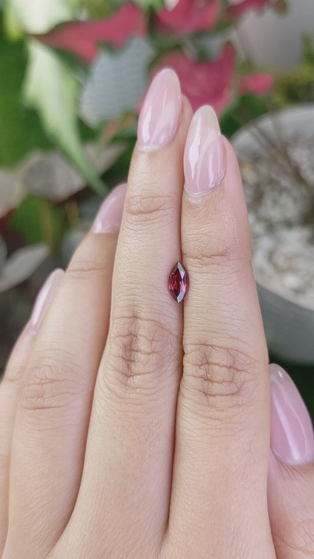 0.74 Ct. Garnet from Ceylon (Sri Lanka) Size Video