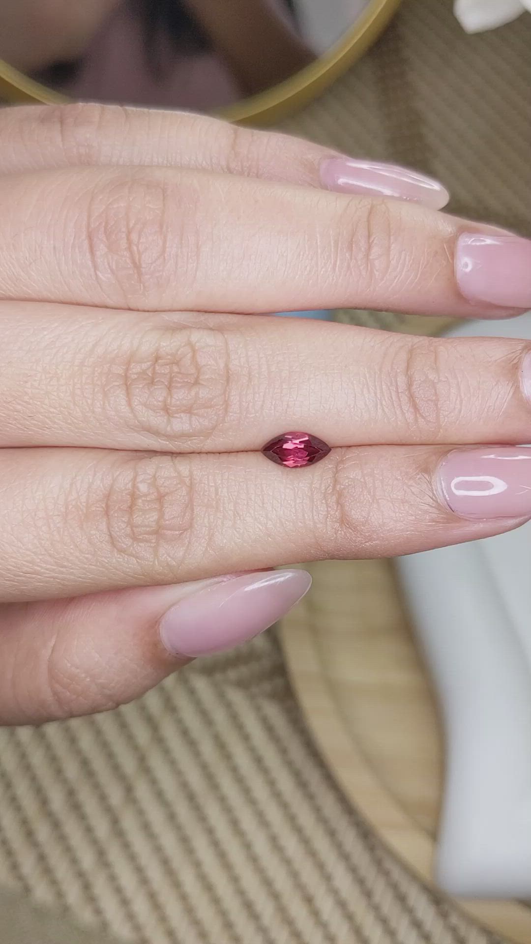 0.74 Ct. Garnet from Ceylon (Sri Lanka) Size Video