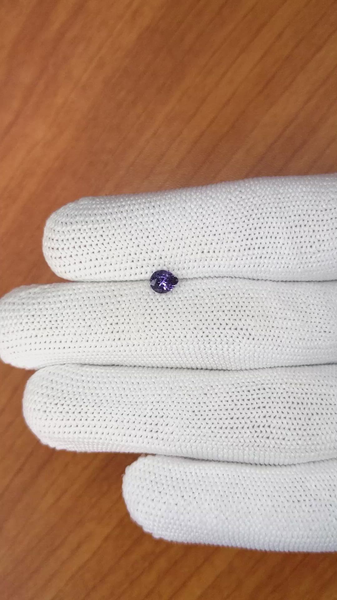 0.53 Ct. Violet Spinel from Ceylon (Sri Lanka) Size Video