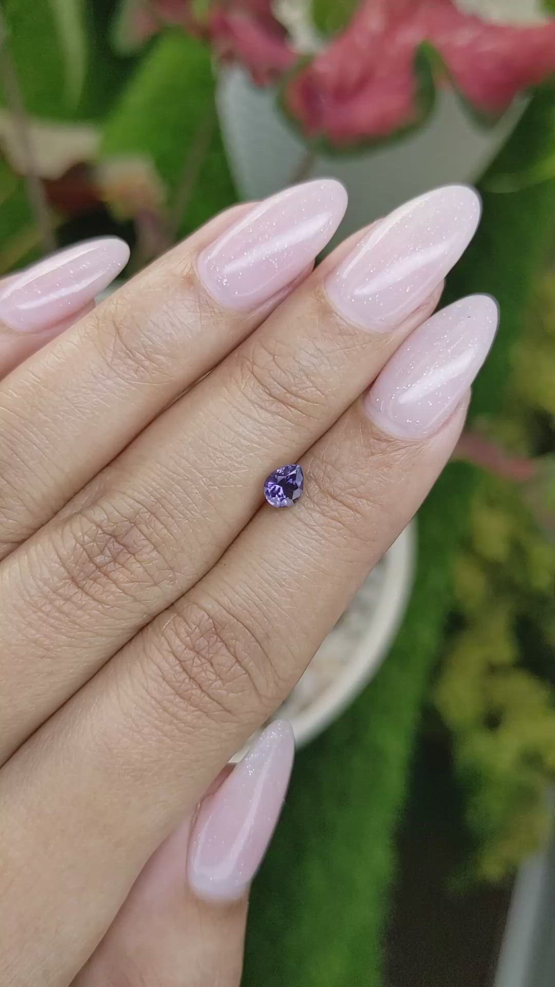 0.53 Ct. Violet Spinel from Ceylon (Sri Lanka) Size Video