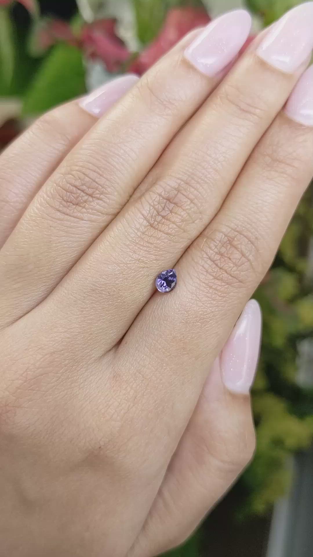 0.53 Ct. Violet Spinel from Ceylon (Sri Lanka) Size Video