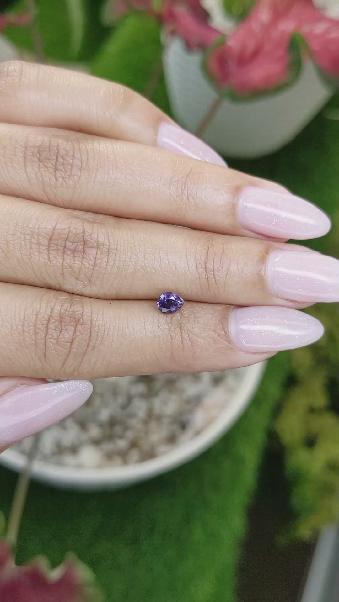 0.53 Ct. Violet Spinel from Ceylon (Sri Lanka) Size Video