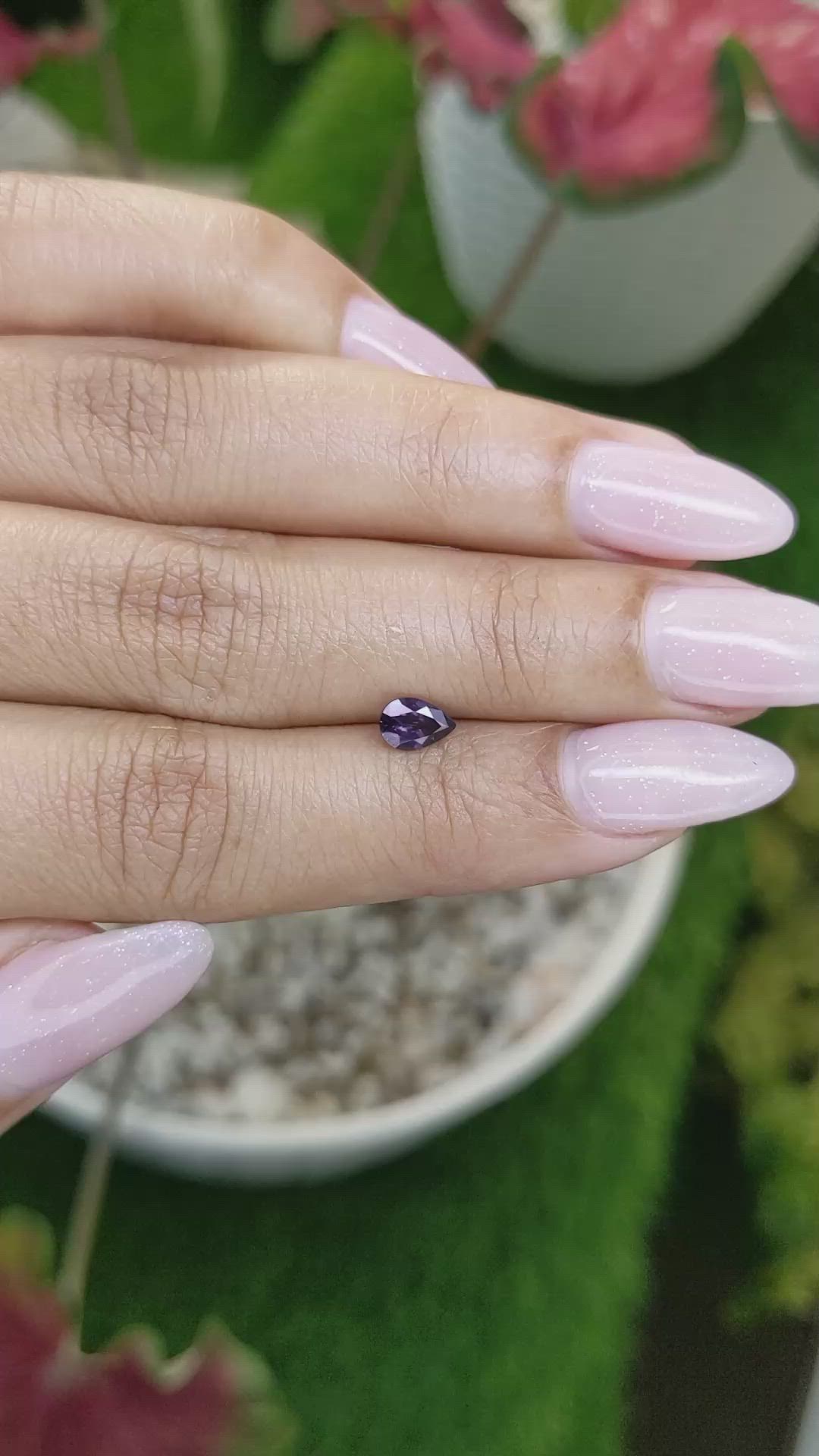 0.50 Ct. Purple Spinel from Ceylon (Sri Lanka) Size Video